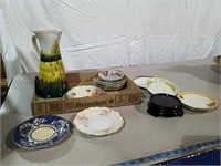 A variety of different patterns small plates and