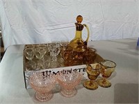 Decanter and cordial set and assorted stemware