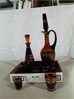 Two decanter and cordial sets
