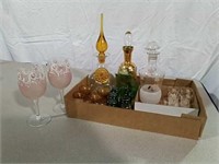 Decanter sets with cordials and stemware