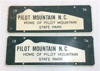 1974 PILOT MOUNTAIN STATE PARK FRONT PLATES