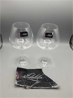 2 New Edelita 4" high x 3"wide Wine Glasses