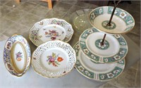 Porcelain Serving Trays, Etc