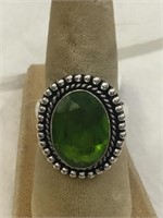 German Silver Peridot Sz 9