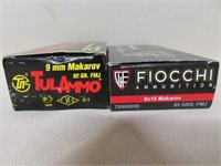 100 Rounds TulAmmo, Fiocchi 9mm Mak(9x18)