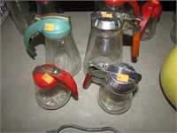 4-- VINTAGE SYRUP DISPENSERS