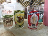 4-- KENTUCKY DERBY GLASSES -- 80'S