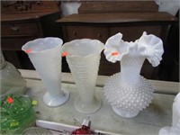 3-- HOBBNAIL VASES