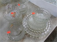 GROUP LOT --CLEAR DEPRESSION BUBBLE GLASS DISHES