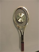 Tennis Racket Clock W/ Heavy Brass Frame
