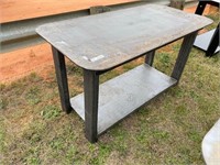 30"X57" WELDING TABLE W/ SHELF, UNPAINTED, NEW