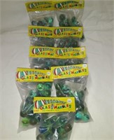9 bags of 23pc Glass Marbles