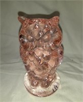 Beautiful Glass peach color Owl. Approx 4" tall