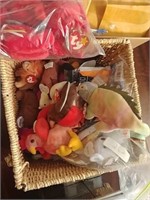Nice woven crate full of ty beanie babys
