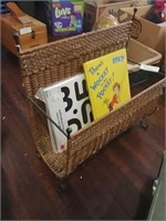 Nice curved wicker & iron book rack with Dr.