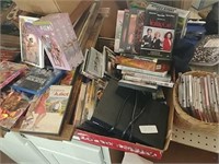 DVD player & Large dvd collection with music CDs
