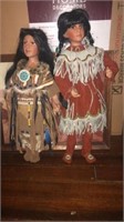 2 porcelain Native American dolls. Cathay