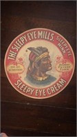 Sleepy Eye Cream cardstock sign 16 inch diameter