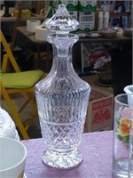 Crystal decanter. About 13in. tall.