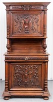 Renaissance Revival Carved Oak Chest on Stand