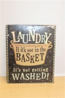 METAL LAUNDRY SIGN-ASIS