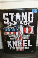 BRAND NEW METAL "STAND WITH THE FLAG" SIGN