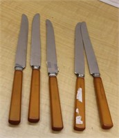 SELECTION OF LANDERS BAKEALITE? BUTTER KNIVES