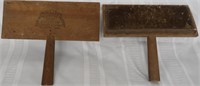 2 ANTIQUE WOOD COTTON CARDING COMBS