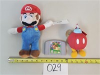Nintendo N64 Game - Super Mario 64 + 2 Plush Toys