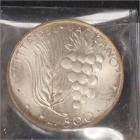 Vatican 500 Lire 1971 Gem Unc Silver Rare