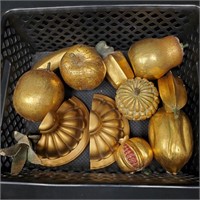 Brass Gold Colored Fruit & More - Basket Too