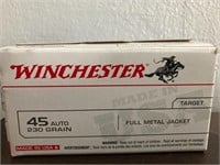 Winchester 45 Auto Full Metal Jacket Box of 100 Ct