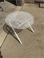 Outdoor metal table folds 24" diameter 19” tall