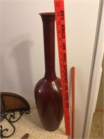 Metal tall neck vase / decor 25"