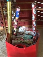 Bag of Christmas wrapping and bags