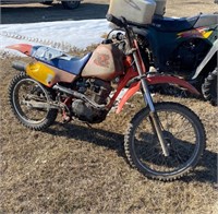 1986 Honda XR 100 dirt bike. s/n: HE03070K504552,