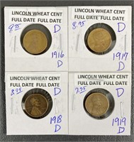 Four Pack of Early Date Lincoln Wheat Cents