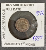 1872 Shield Nickel Coin