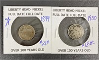 1899 & 1900 Liberty Head Nickels