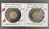 1889 & 1890 Liberty Head Nickels