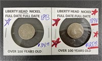 1893 & 1984 Liberty Head Nickels