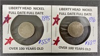 1895 & 1896 Liberty Head Nickels