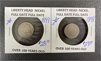 1897 & 1898 Liberty Head Nickels