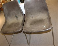 PAIR OF MOLDED PLASTIC CHAIRS