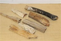 SELECTION OF FOSSILIZED WOOD? PIECES