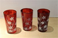 SELECTION OF RUBY RED SMALL TUMBLERS