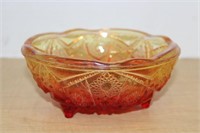 AMBERINA GLASS FOOTED BOWL