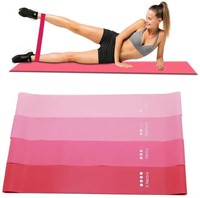 Resistance Bands Loops, Pink Set of 4 with