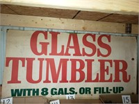 Vintage Cardboard Glass Tumbler Sign