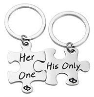New Her one and His only keychains, 2 pcs